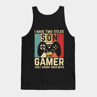 Vintage Video Games Retro Gamer Gift For Boys Son Tank Top